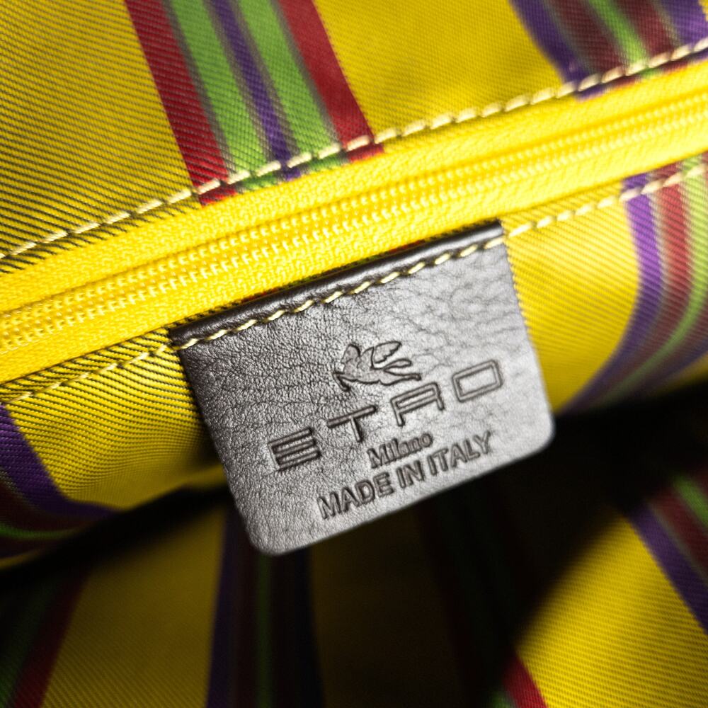 Etro Paisley Shoulder Bag Brown Lime Boho Euro Luxe Resort - Picture 12 of 13